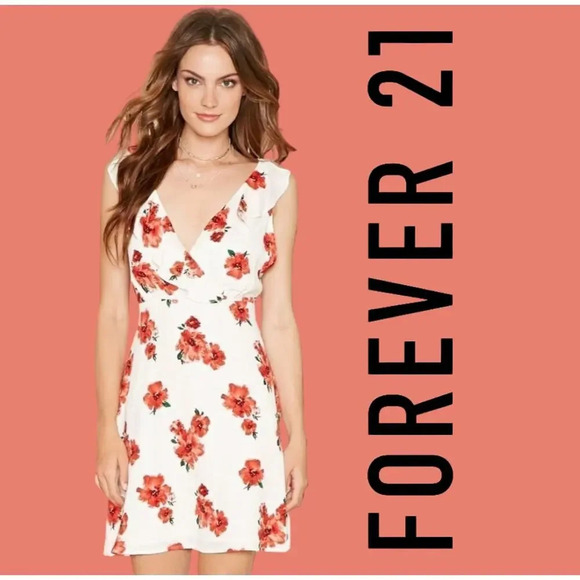 Forever 21 women's Contemporary Floral Print short Dress - medium - Picture 8 of 8